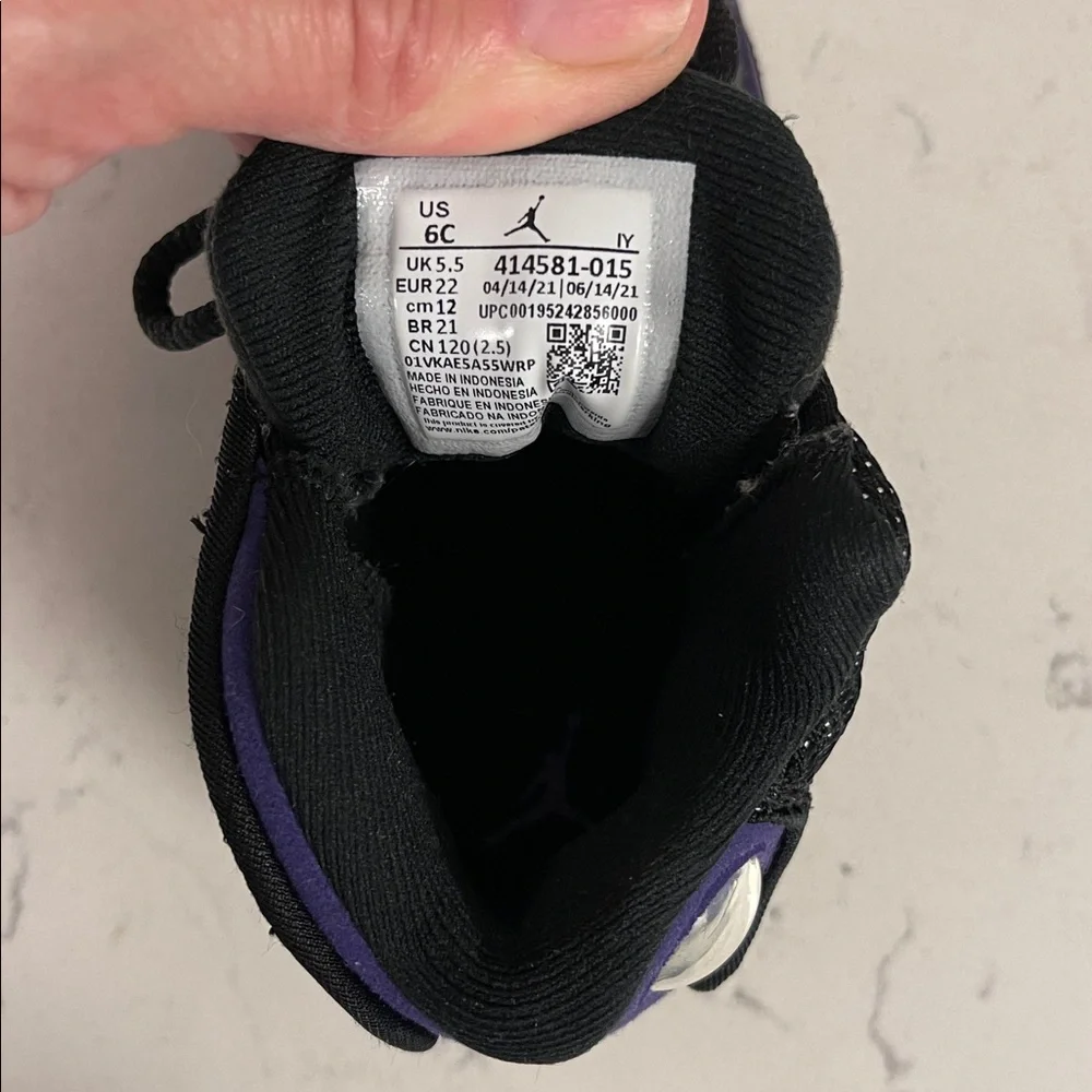 2022 Air Jordan 13 Retro TD 'Court Purple' Size 6C